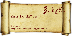 Zelnik Éva névjegykártya